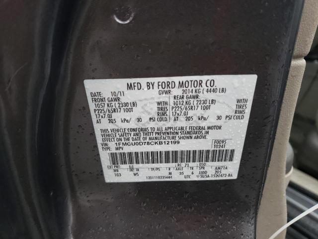 Photo 13 VIN: 1FMCU0D78CKB12199 - FORD ESCAPE XLT 