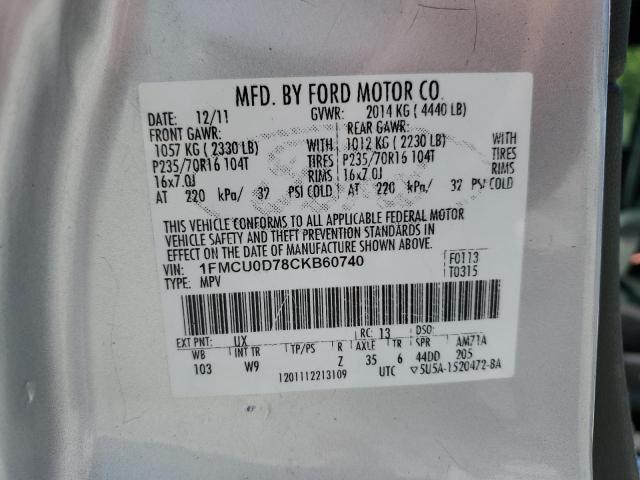 Photo 12 VIN: 1FMCU0D78CKB60740 - FORD ESCAPE XLT 