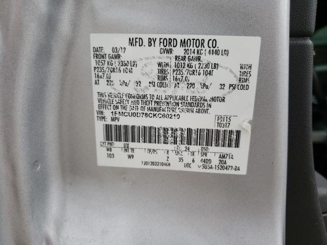 Photo 12 VIN: 1FMCU0D78CKC60210 - FORD ESCAPE 