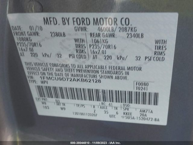 Photo 8 VIN: 1FMCU0D79AK514353 - FORD ESCAPE 