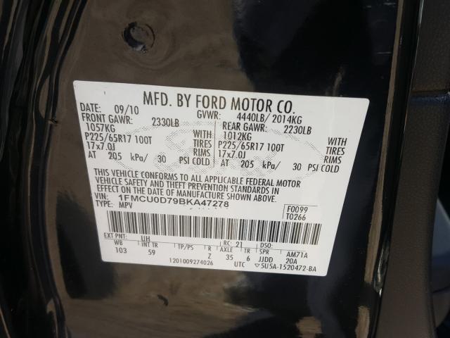 Photo 9 VIN: 1FMCU0D79BKA47278 - FORD ESCAPE XLT 