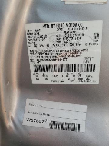 Photo 12 VIN: 1FMCU0D79BKB54377 - FORD ESCAPE XLT 