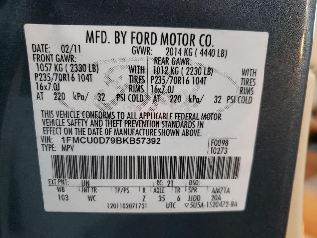 Photo 9 VIN: 1FMCU0D79BKB57392 - FORD ESCAPE XLT 