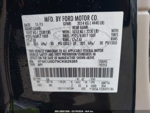 Photo 8 VIN: 1FMCU0D79CKB29285 - FORD ESCAPE 