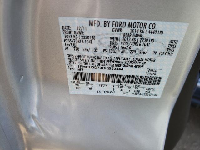 Photo 9 VIN: 1FMCU0D79CKB50444 - FORD ESCAPE XLT 