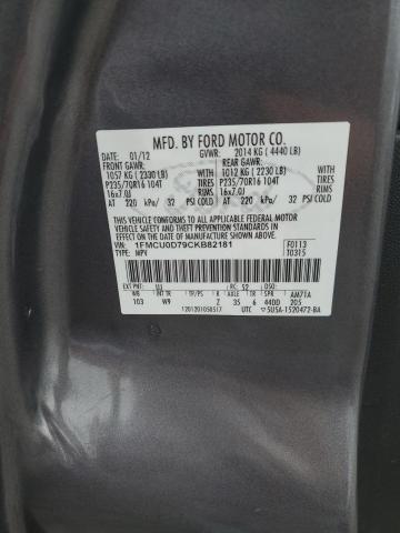 Photo 12 VIN: 1FMCU0D79CKB82181 - FORD ESCAPE XLT 