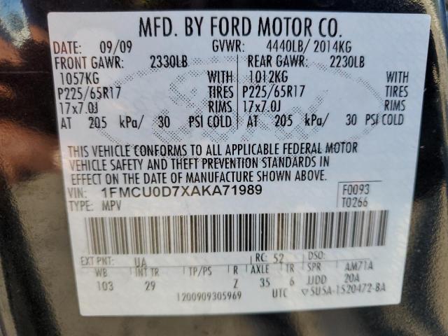 Photo 11 VIN: 1FMCU0D7XAKA71989 - FORD ESCAPE 