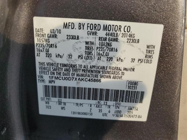 Photo 11 VIN: 1FMCU0D7XAKC45866 - FORD ESCAPE XLT 