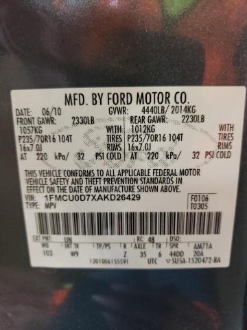 Photo 12 VIN: 1FMCU0D7XAKD26429 - FORD ESCAPE XLT 