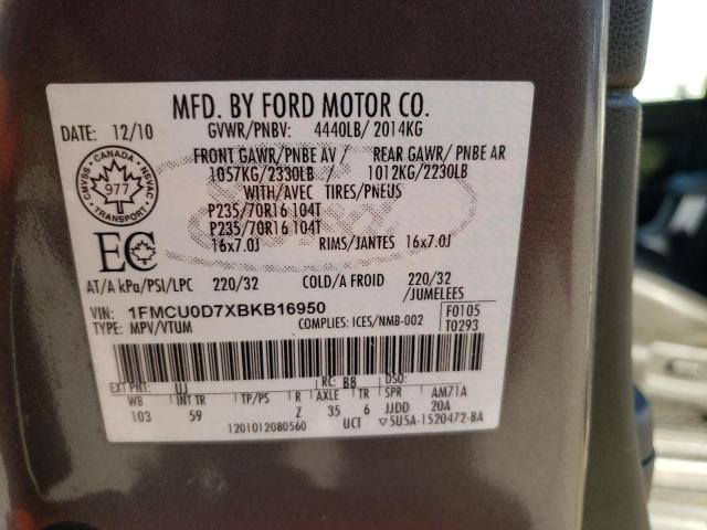 Photo 11 VIN: 1FMCU0D7XBK816950 - FORD ESCAPE 