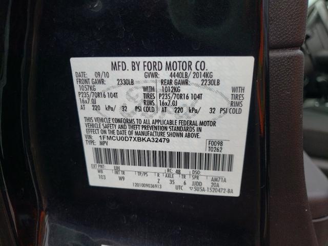 Photo 9 VIN: 1FMCU0D7XBKA32479 - FORD ESCAPE XLT 