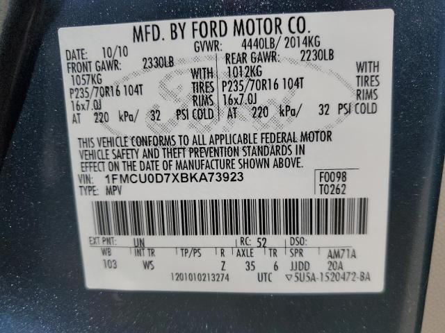 Photo 11 VIN: 1FMCU0D7XBKA73923 - FORD ESCAPE 