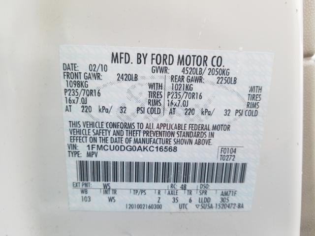 Photo 9 VIN: 1FMCU0DG0AKC16568 - FORD ESCAPE XLT 