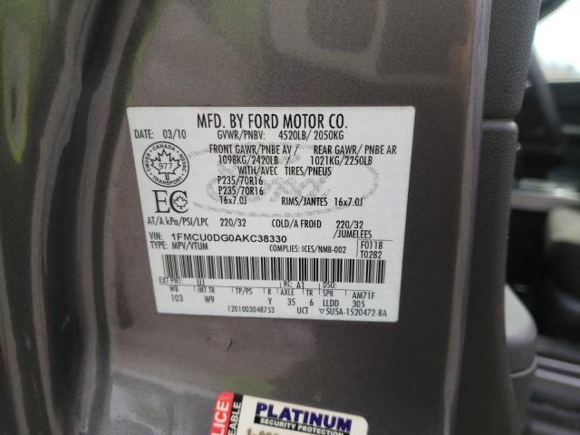 Photo 9 VIN: 1FMCU0DG0AKC38330 - FORD ESCAPE XLT 