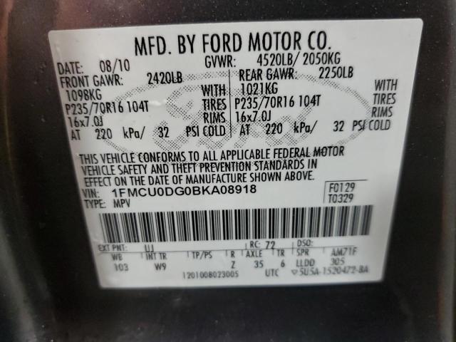 Photo 9 VIN: 1FMCU0DG0BKA08918 - FORD ESCAPE XLT 