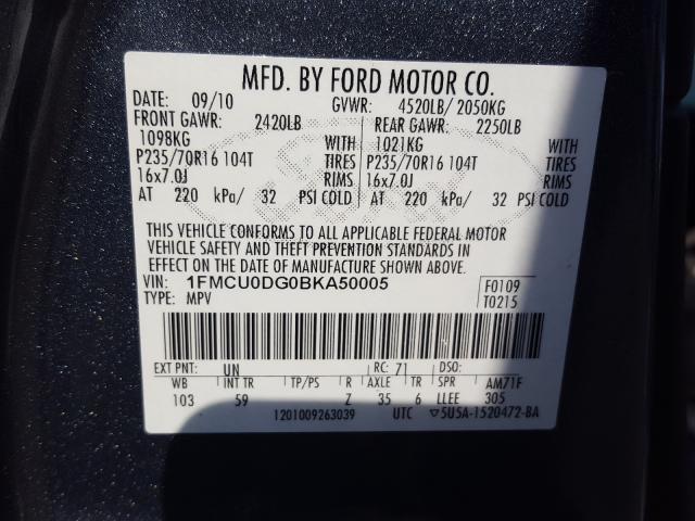 Photo 9 VIN: 1FMCU0DG0BKA50005 - FORD ESCAPE XLT 