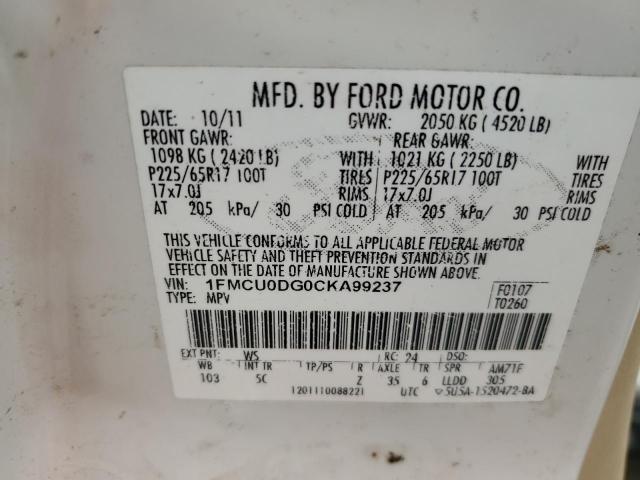 Photo 13 VIN: 1FMCU0DG0CKA99237 - FORD ESCAPE XLT 