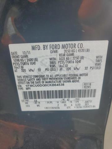 Photo 12 VIN: 1FMCU0DG0CKB64538 - FORD ESCAPE 