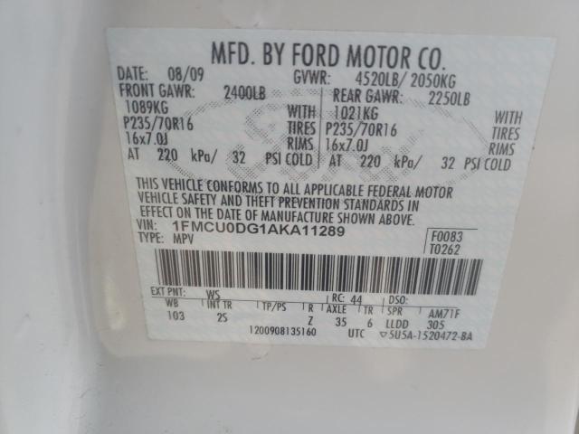 Photo 12 VIN: 1FMCU0DG1AKA11289 - FORD ESCAPE XLT 