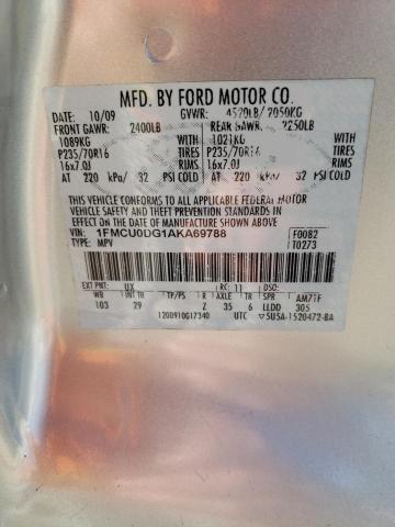 Photo 11 VIN: 1FMCU0DG1AKA69788 - FORD ESCAPE XLT 