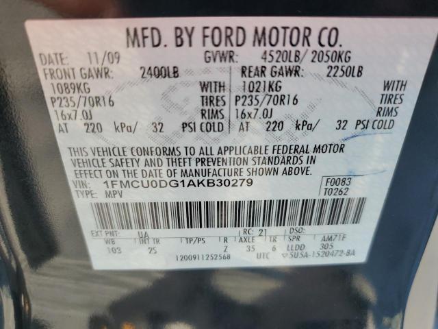 Photo 12 VIN: 1FMCU0DG1AKB30279 - FORD ESCAPE XLT 