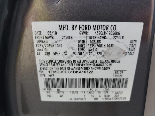 Photo 9 VIN: 1FMCU0DG1BKA16722 - FORD ESCAPE XLT 