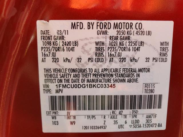 Photo 11 VIN: 1FMCU0DG1BKC03345 - FORD ESCAPE 