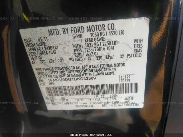 Photo 8 VIN: 1FMCU0DG1BKC42369 - FORD ESCAPE 