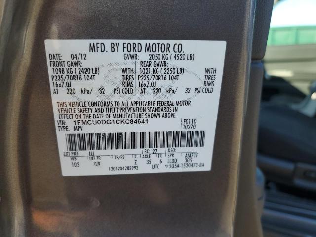 Photo 12 VIN: 1FMCU0DG1CKC84641 - FORD ESCAPE XLT 