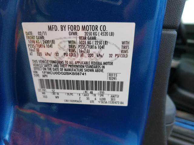 Photo 12 VIN: 1FMCU0DG2BKB58741 - FORD ESCAPE XLT 