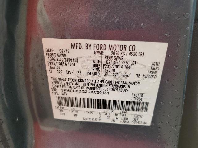 Photo 12 VIN: 1FMCU0DG2CKC00181 - FORD ESCAPE 