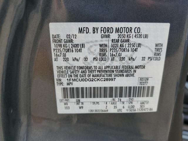 Photo 12 VIN: 1FMCU0DG2CKC28997 - FORD ESCAPE XLT 