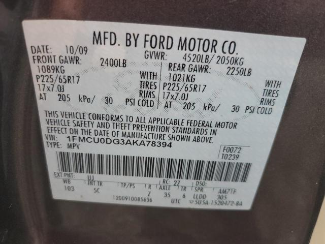 Photo 13 VIN: 1FMCU0DG3AKA78394 - FORD ESCAPE XLT 