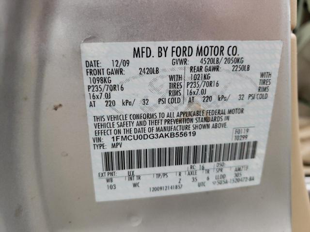 Photo 9 VIN: 1FMCU0DG3AKB55619 - FORD ESCAPE XLT 