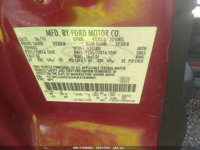 Photo 8 VIN: 1FMCU0DG3AKD24960 - FORD ESCAPE 