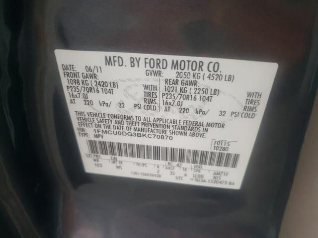 Photo 9 VIN: 1FMCU0DG3BKC70870 - FORD ESCAPE XLT 