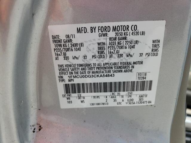 Photo 12 VIN: 1FMCU0DG3CKA54843 - FORD ESCAPE 