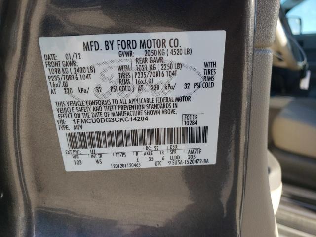 Photo 11 VIN: 1FMCU0DG3CKC14204 - FORD ESCAPE 