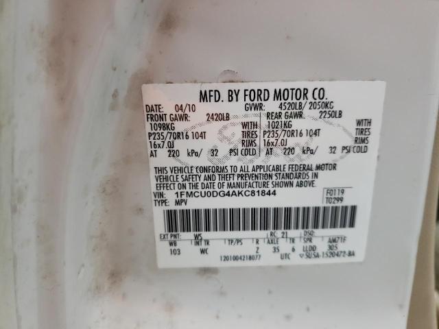 Photo 9 VIN: 1FMCU0DG4AKC81844 - FORD ESCAPE XLT 