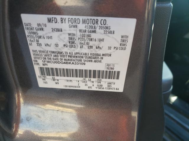 Photo 9 VIN: 1FMCU0DG4BKA33109 - FORD ESCAPE XLT 