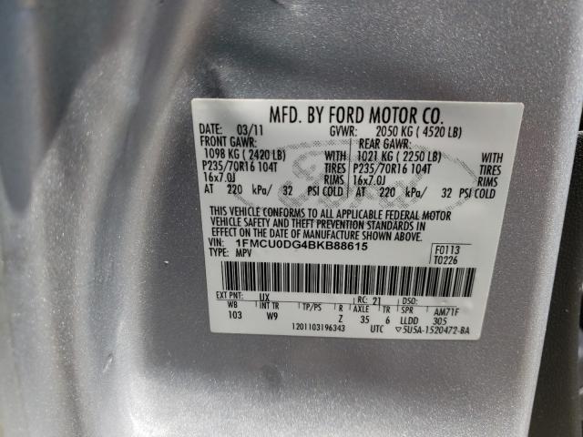 Photo 9 VIN: 1FMCU0DG4BKB88615 - FORD ESCAPE XLT 