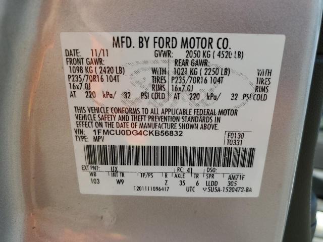 Photo 11 VIN: 1FMCU0DG4CKB56832 - FORD ESCAPE XLT 