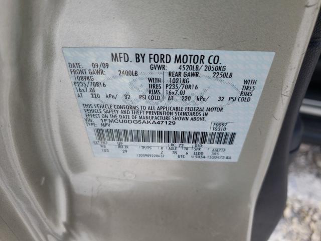 Photo 9 VIN: 1FMCU0DG5AKA47129 - FORD ESCAPE XLT 