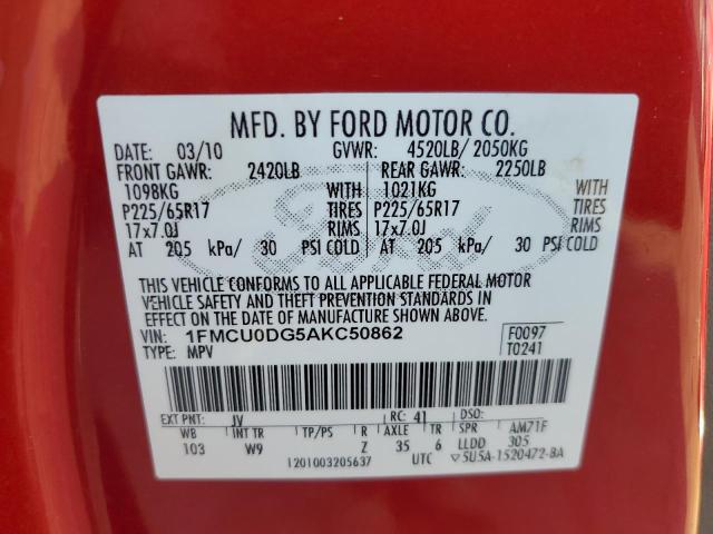 Photo 12 VIN: 1FMCU0DG5AKC50862 - FORD ESCAPE 