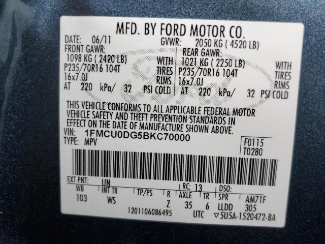 Photo 12 VIN: 1FMCU0DG5BKC70000 - FORD ESCAPE 