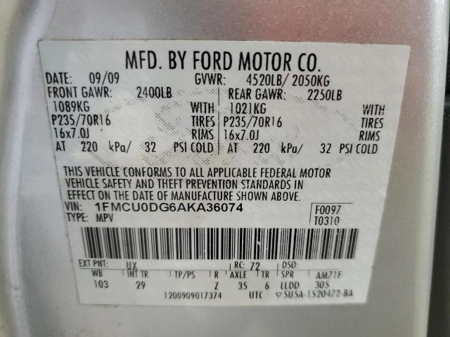 Photo 12 VIN: 1FMCU0DG6AKA36074 - FORD ESCAPE 