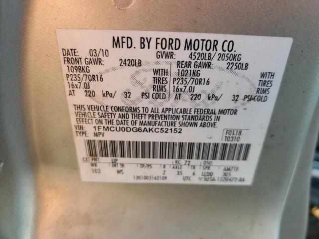 Photo 12 VIN: 1FMCU0DG6AKC52152 - FORD ESCAPE XLT 