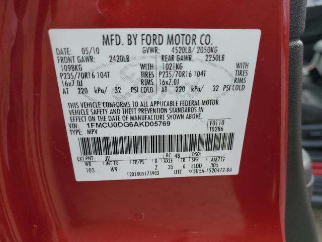 Photo 9 VIN: 1FMCU0DG6AKD05769 - FORD ESCAPE XLT 