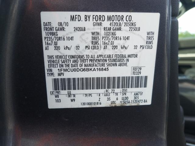 Photo 9 VIN: 1FMCU0DG6BKA16845 - FORD ESCAPE XLT 