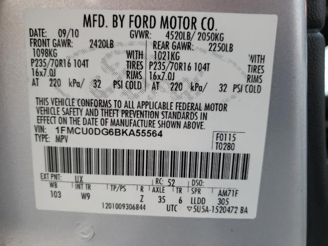 Photo 9 VIN: 1FMCU0DG6BKA55564 - FORD ESCAPE XLT 